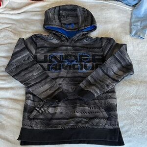 Under Armour Threadborne Charcoal and Navy Patterned Hoodie